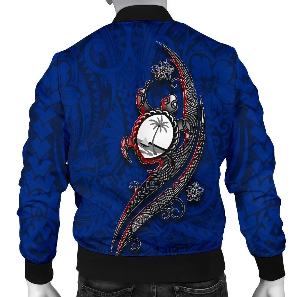 Guam Mens Bomber Jacket - Turtle Waving