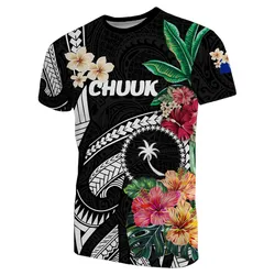 Chuuk Coat Of Arms Polynesian With Hibiscus Unisex 3D T-Shirt All Over Print ONBVV
