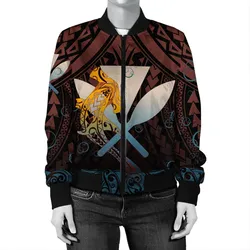Hawaiian - Kanaka Shark Womens Bomber Jacket - Bubbles Style