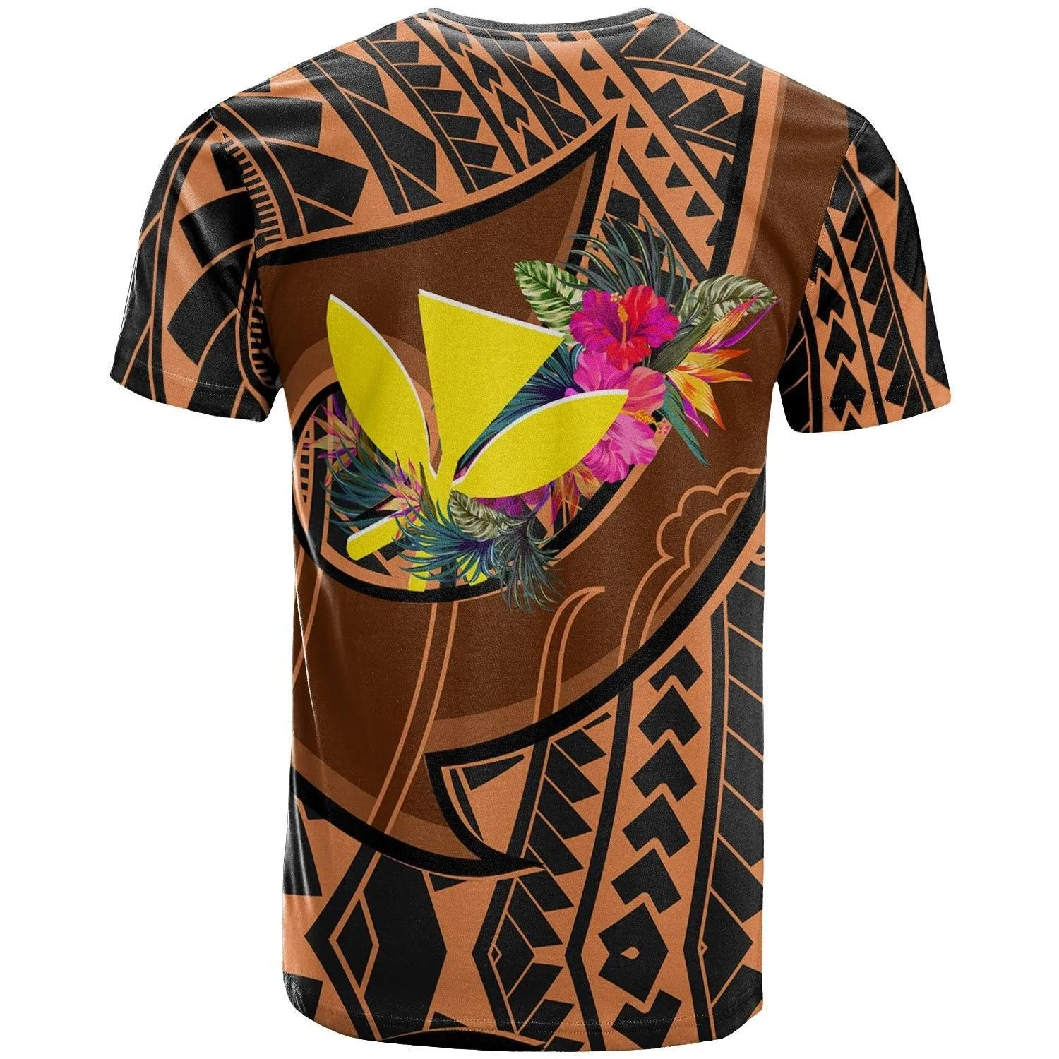 Hawaii Kanaka Maoli Personalised T-Shirt - Polynesian Hook And Hibiscus