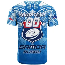 (Custom Personalised) Samoa Rugby Toa Samoa Blue Style T Shirt - LT2