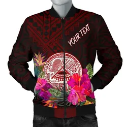 American Samoa Personalised Men's Bomber Jacket - Coat Of Arm With Polynesian Patterns - BN25