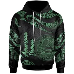 American Samoa Polynesian Hoodie - Poly Tattoo Green Version