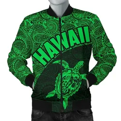 FamilyGater Jacket - Bomber Jacket Hawaii Turtle Mermaid Polynesian Black Green Version TH0
