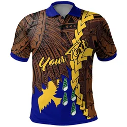 Papua New Guinea Manus Province Polynesian Custom Personalised Polo Shirt - Tribal Wave Tattoo