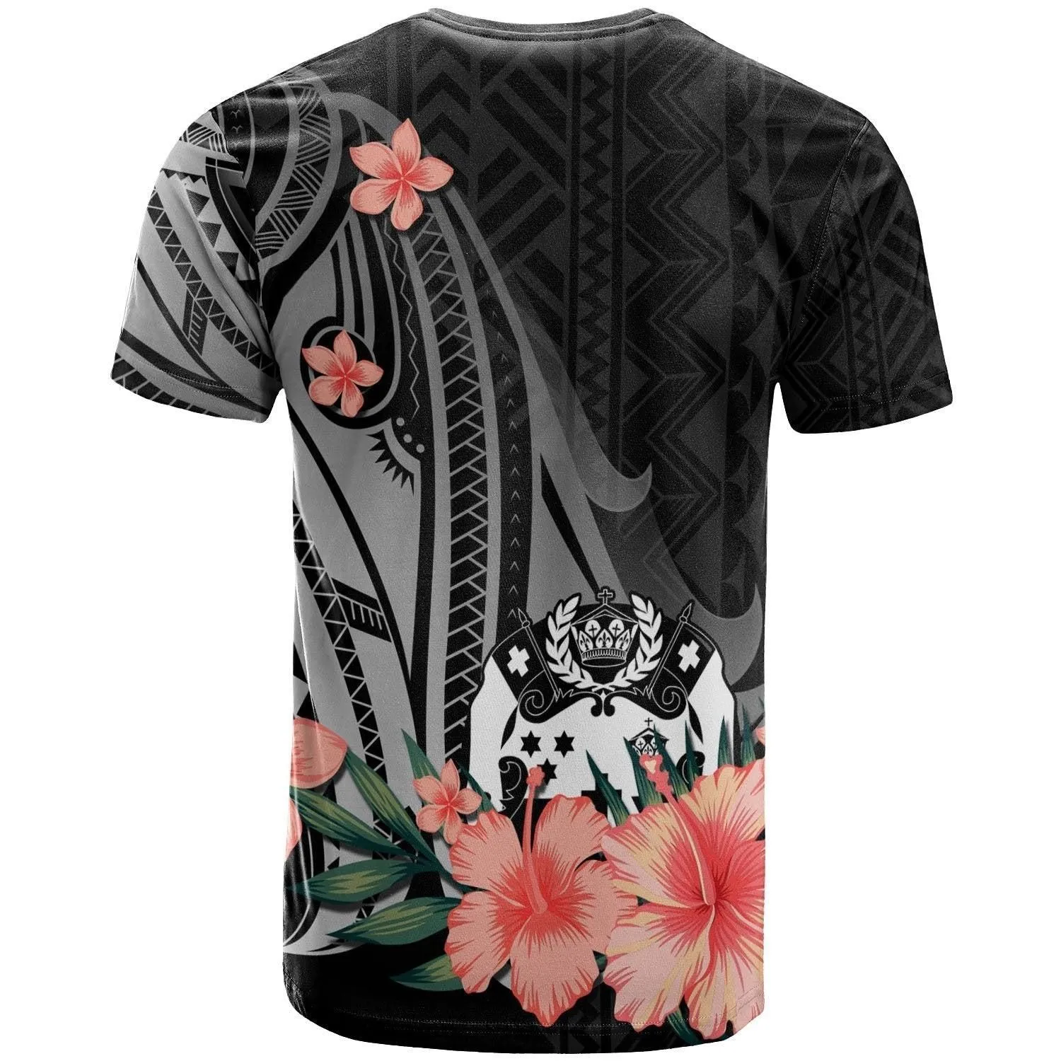Tonga Personalised Custom T shirt - Polynesian Hibiscus Pattern Style