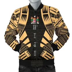 Fiji Men Bomber Jackets - Polynesian Tattoo Gold