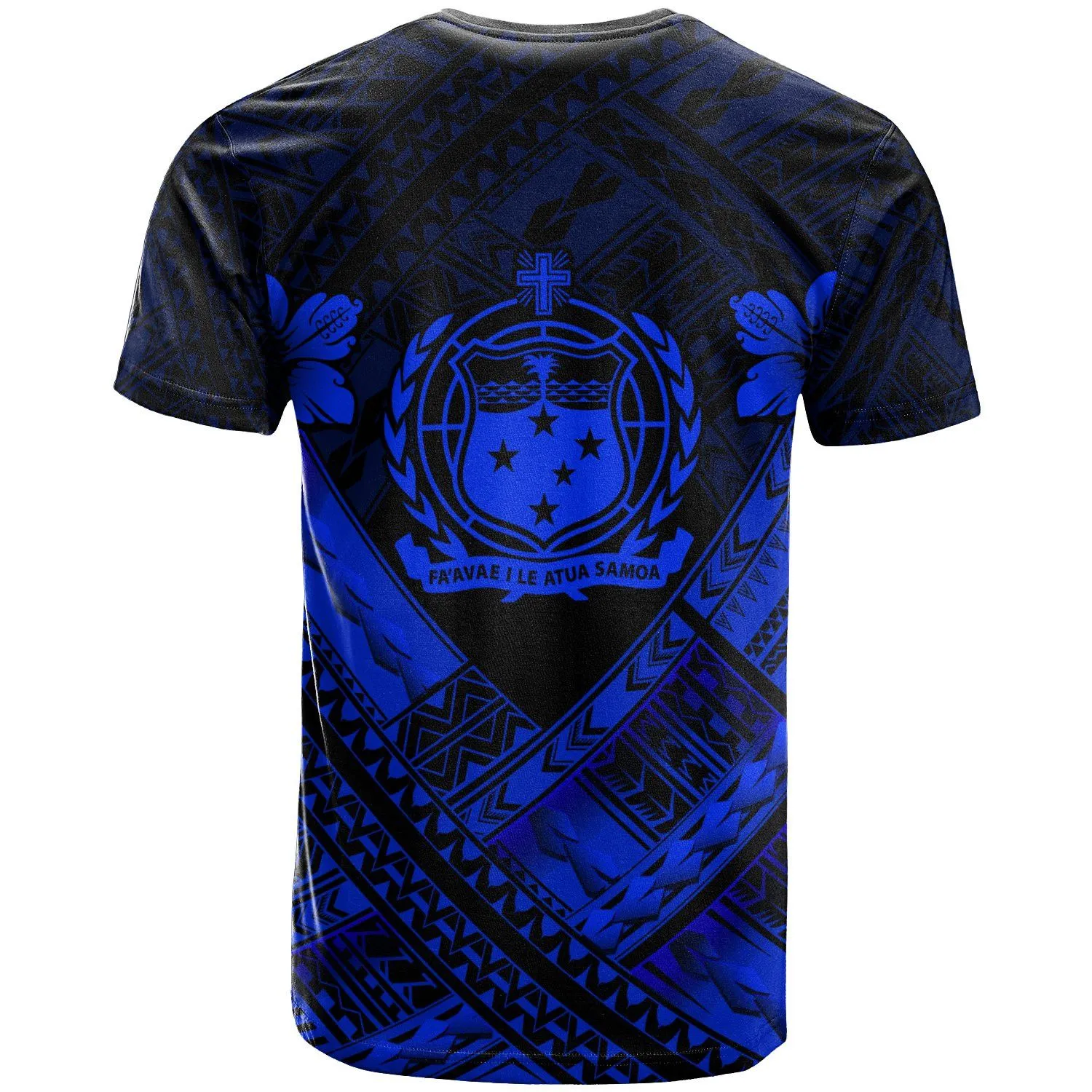 Samoa Custom Polynesian  T-Shirts - Samoa Blue Seal Camisole Hibiscus Style - BN18