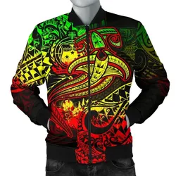 Alohawaii Jacket - Bomber Jacket Samoa - Reggae Shark Polynesian Tattoo - BN18