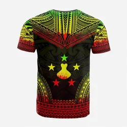 Austral Islands Custom Personalised T Shirt - Austral Islands Flag Polynesian Chief Tattoo Reggae Version