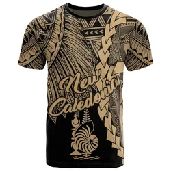 Alohawaii T-Shirt - Tee New Caledonia Polynesian - Tribal Wave Tattoo Gold - BN12
