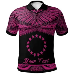 Cook Islands Polynesian Custom Personalised Polo Shirt - Poly Tattoo Pink Version