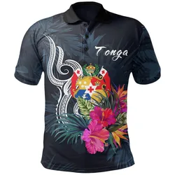 Tonga Polynesian Polo Shirt - Tropical Flower
