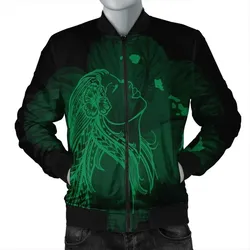 Alohawaii Jacket - Hawaiian Map Heart Hula Girl Hibiscus Green Polynesian Bomber Jacket - AH - J4R
