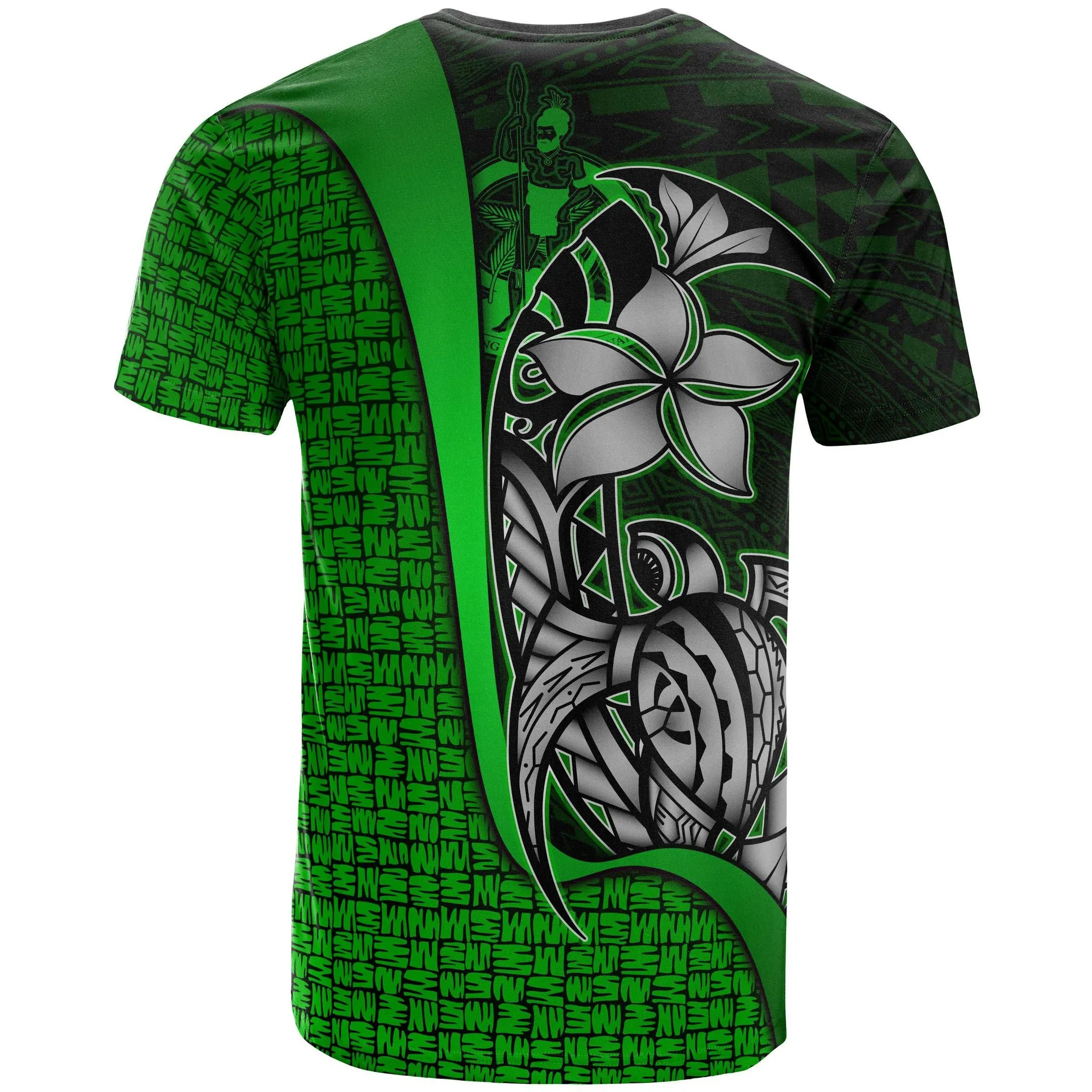 Alohawaii T-Shirt - Tee Vanuatu Coat of Arm Green - Turtle with Hook - BN11