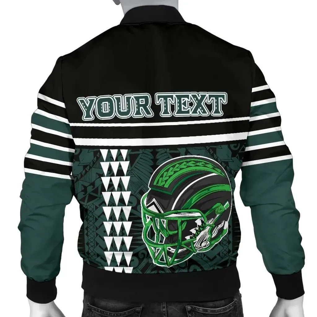 FamilyGater Jacket - Personalised - Hawaii Kakau Polynesian Warrior Football \bMen's Bomber Jacket - Rainbow Style J5