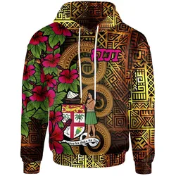 Fiji Polynesian Hoodie - Hibiscus Vintage