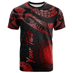 Northern Mariana Islands Polynesian Custom Personalised T shirt - Poly Tattoo Red Version