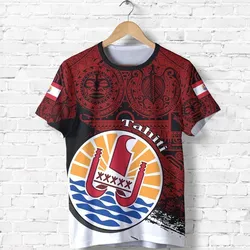 Tahiti T shirt - Tahiti Flag Polynesian Tattoo Special