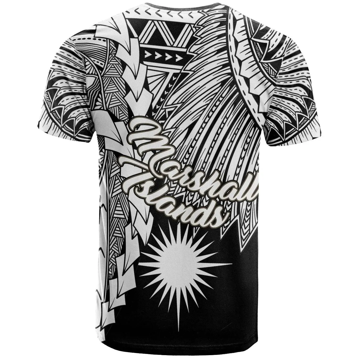 Alohawaii T-Shirt - Tee Marshall Islands Polynesian - Tribal Wave Tattoo White - BN12