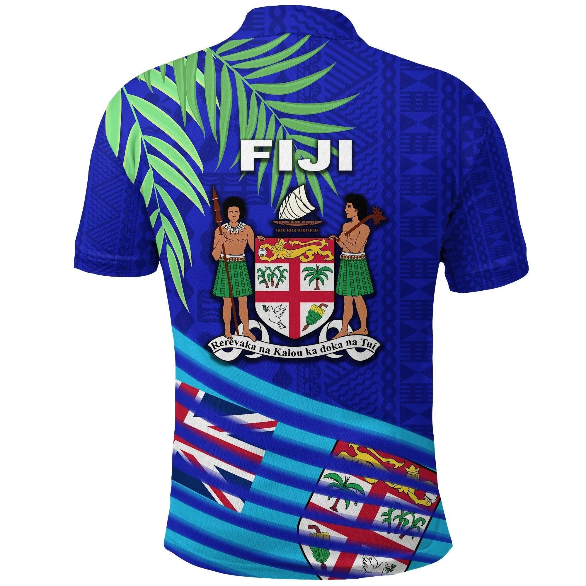 Fiji Polo Shirt Coconut Leaves Rugby Style