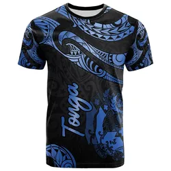 Tonga Polynesian T-Shirt - Poly Tattoo Blue Version
