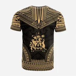 Norfolk Island Custom Personalised T shirt - Norfolk Island Coat Of Arms Polynesian Chief Tattoo Gold Version