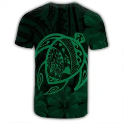 Alohawaii Tee - Hawaiian Map Turtle Kanaka Hibiscus Polynesian T-shirt Green - AH - J4R