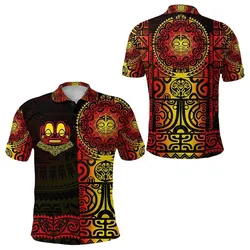 Marquesas Islands Polo Shirt Marquesan Tattoo Unique Style - Gradient Red LT8