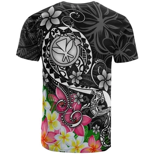 Hawaii Polynesian T-Shirts - Turtle Plumeria (Black)
