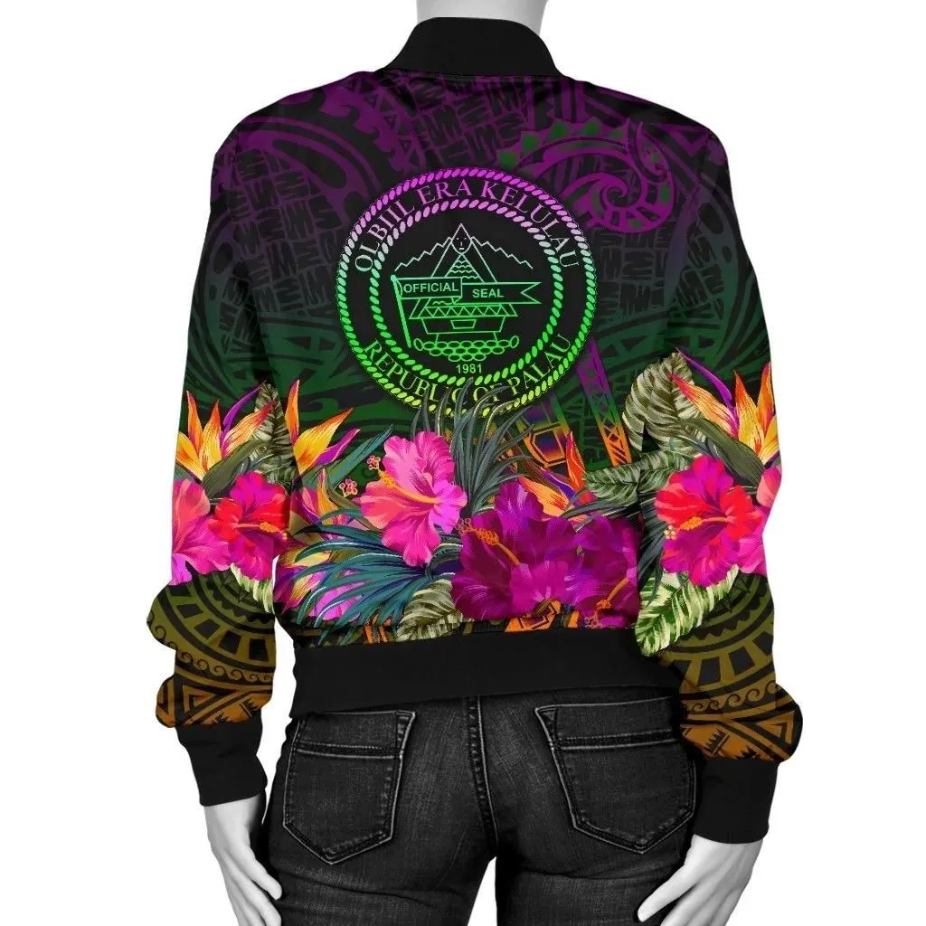 FamilyGater Jacket - Bomber Jacket Palau Personalised - Summer Hibiscus - BN15