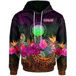 Northern Mariana Islands Polynesian Personalised Hoodie - Summer Hibiscus