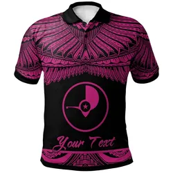 Yap Polynesian Custom Personalised Polo Shirt - Poly Tattoo Pink Version