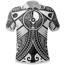 YAP Polo Shirts - White Seal with Polynesian Tattoo