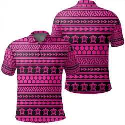 Alohawaii Shirt - Polynesian Tattoo Tribal Pink Polo Shirt - AH - JR