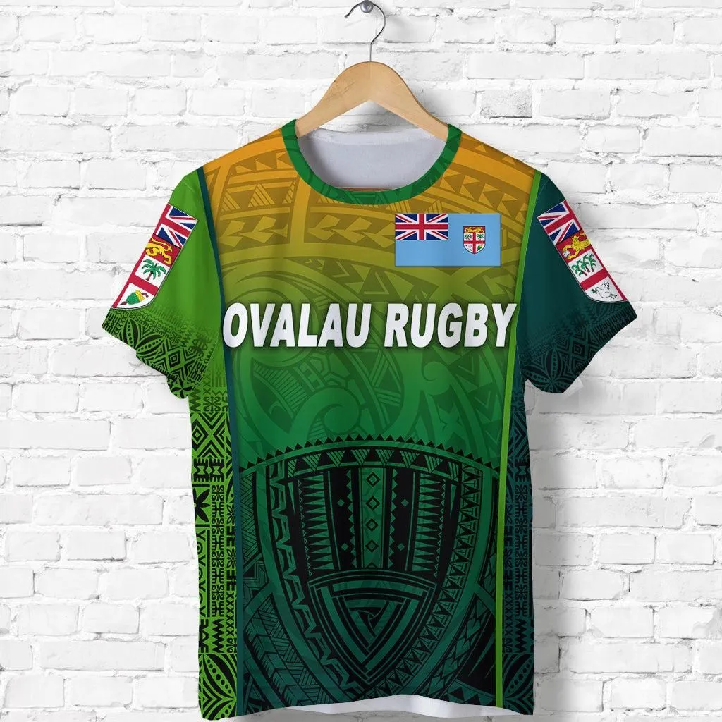 Fiji Ovalau Rugby T Shirt Light Green Style LT8