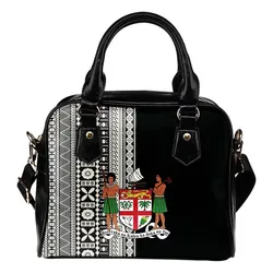 Fiji Shoulder Handbag Tapa Haft With Coat Of Arms TH1