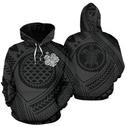 Polynesian Hawaii All Over Hoodie - Hibiscus Turtle Tattoo