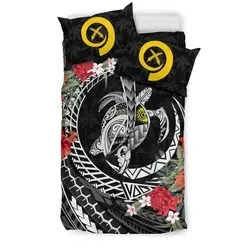 FamilyGater Bedding Set - Cover and Pillow Cases Vanuatu  - Polynesia Map Turtle Hibiscus A24