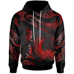 Pohnpei Polynesian  Custom Personalised Hoodie - Poly Tattoo Red Version