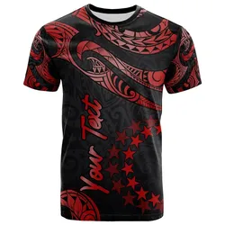 Cook Islands Polynesian Custom Personalised T-Shirt - Poly Tattoo Red Version