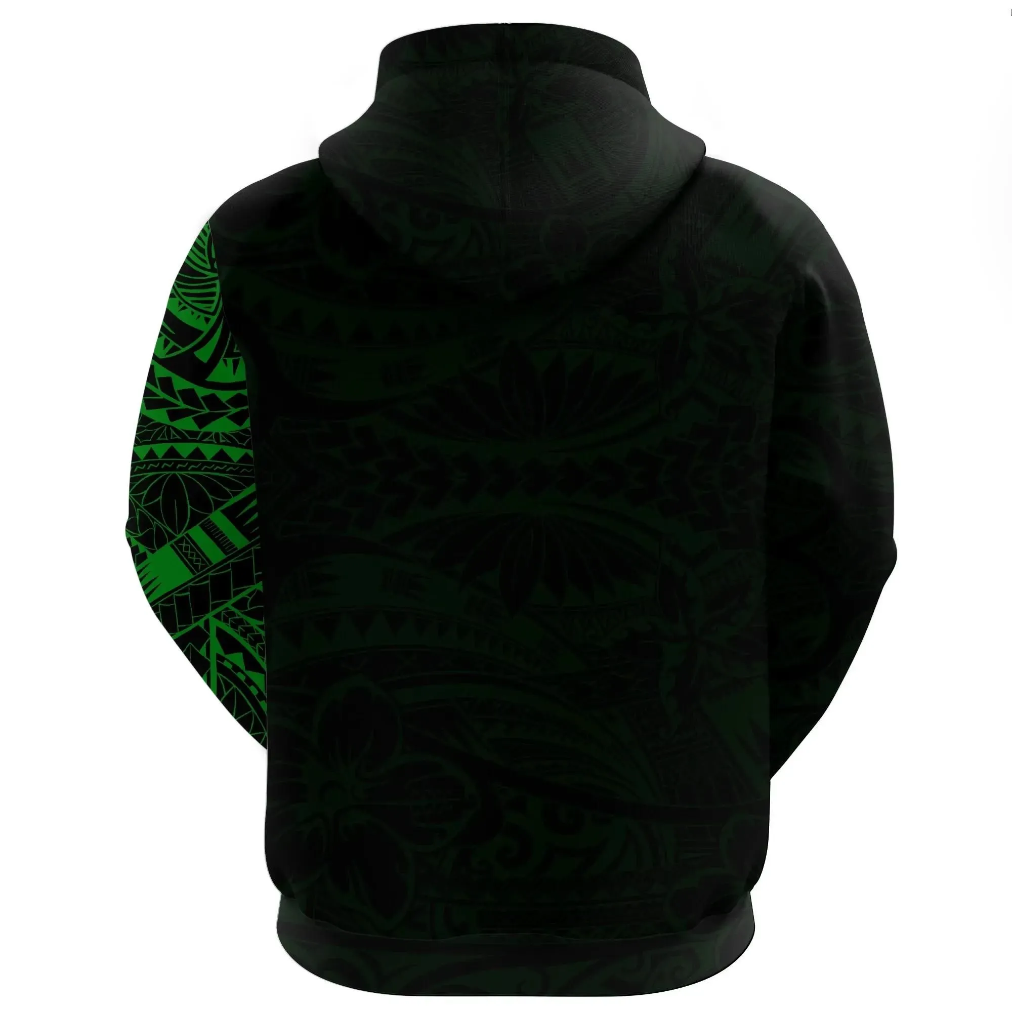 Polynesian Hoodie Tattoo Style Dark Green A7