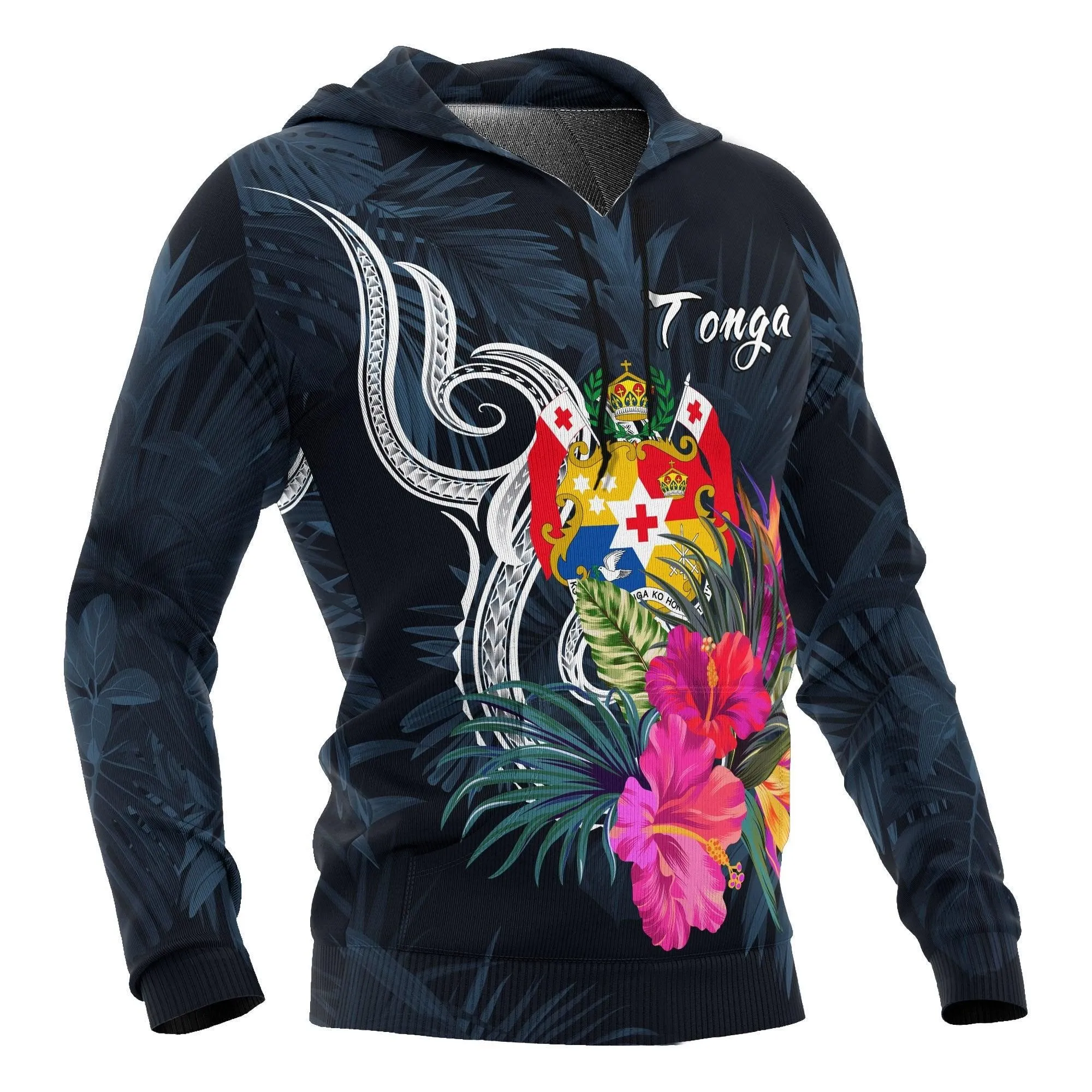 Tonga Polynesian Hoodie - Tropical Flower