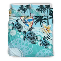 Guam Blue Turtle Hibiscus Bedding Set 