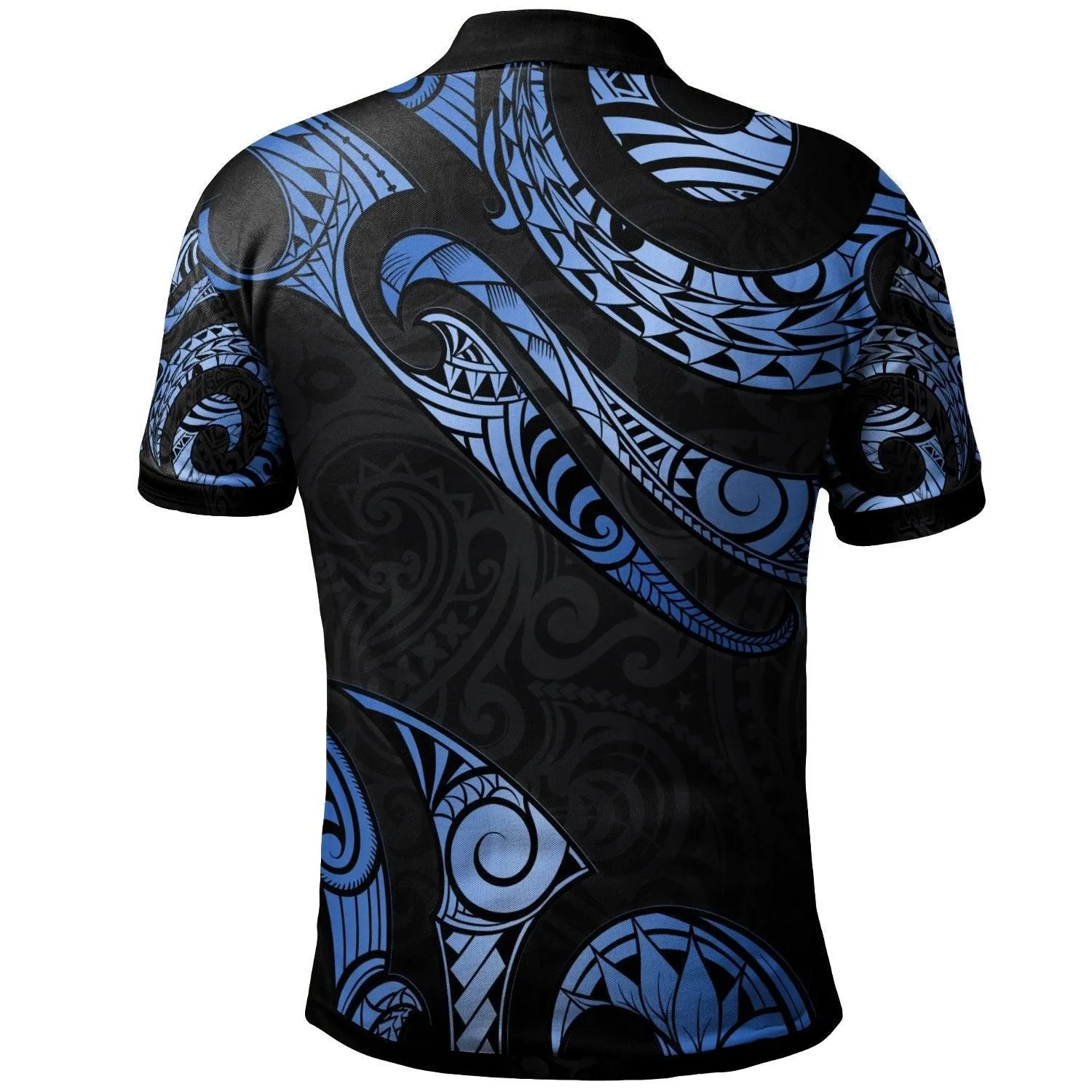 Tonga Polynesian Polo Shirt - Poly Tattoo Blue Version