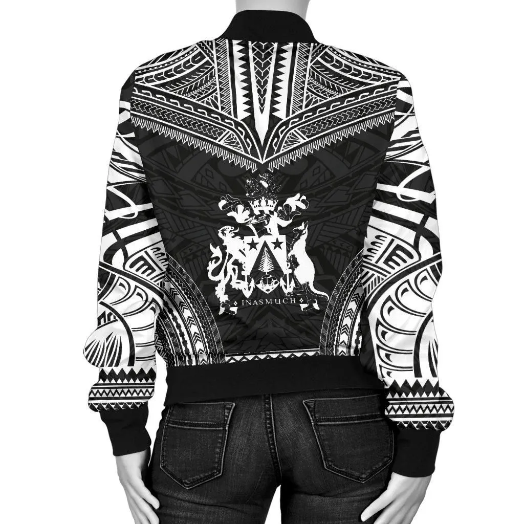 Norfolk Island Polynesian Chief Women'S Bomber Jacket - Black Version - Bn10