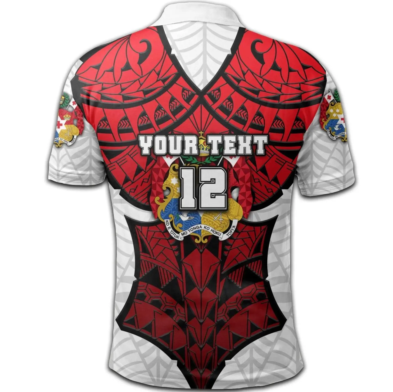 Vibe Hoodie (Custom) Tonga Rugby Polo Shirt Polynesian Armor Style - White - RLT20