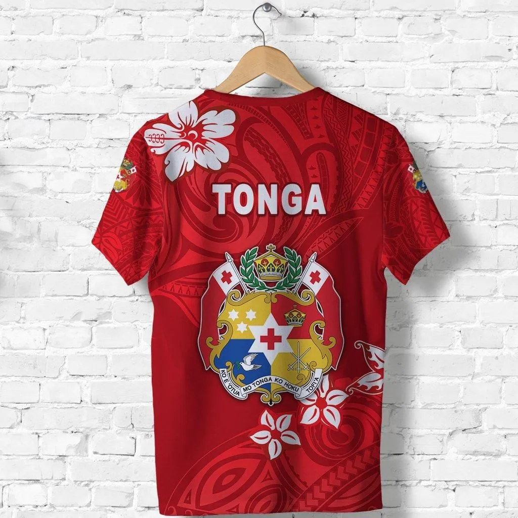 Mate Maa Tonga Rugby T shirt Polynesian Unique Vibes - Full Red