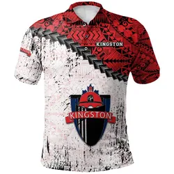 Kingston FC Polo Shirt Grunge Polynesian Tattoo - CA SOCCER