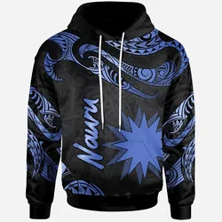 Nauru Polynesian Hoodie - Poly Tattoo Blue Version
